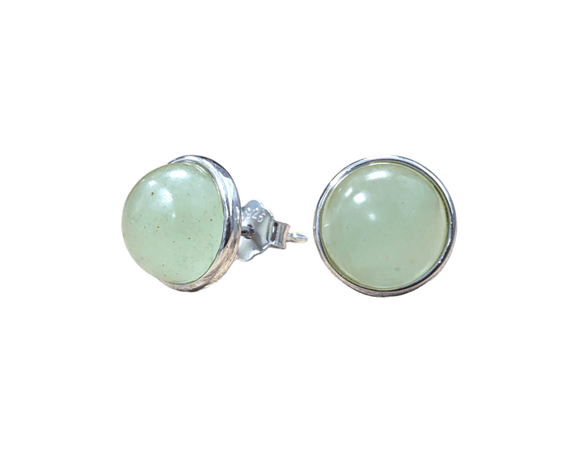 Boucles d'Oreilles Argent 925 Aventurine Verte A 8mm chez Arabesk