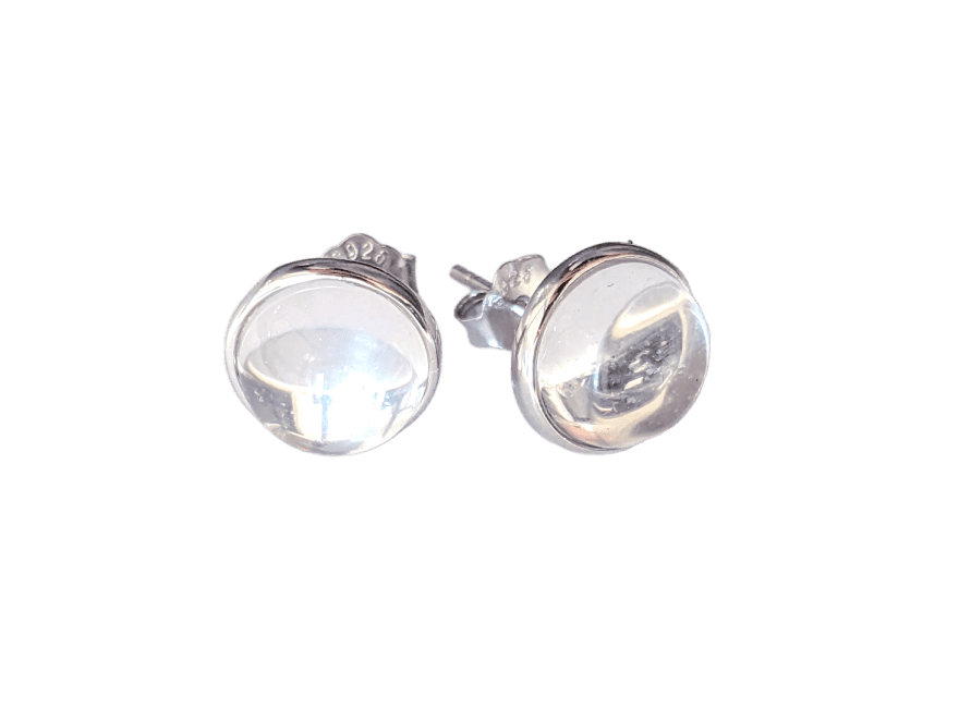 Boucles d'Oreilles Argent 925 Cristal de roche AA 8mm chez Arabesk