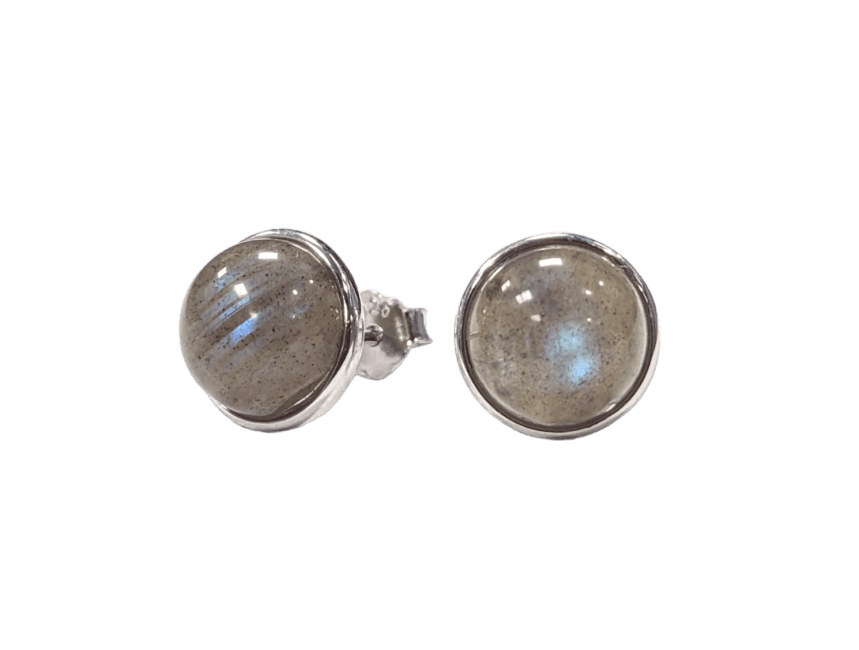 Boucles d'Oreilles Argent 925 Labradorite A+ 8mm chez Arabesk