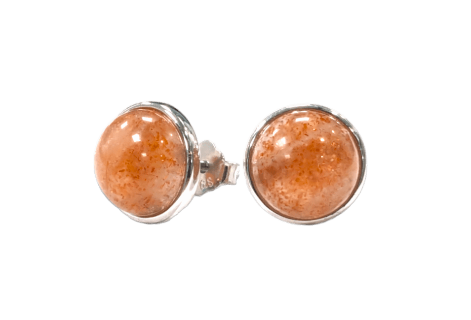 Boucles d'Oreilles Argent 925 Pierre de Soleil AA 8mm chez Arabesk