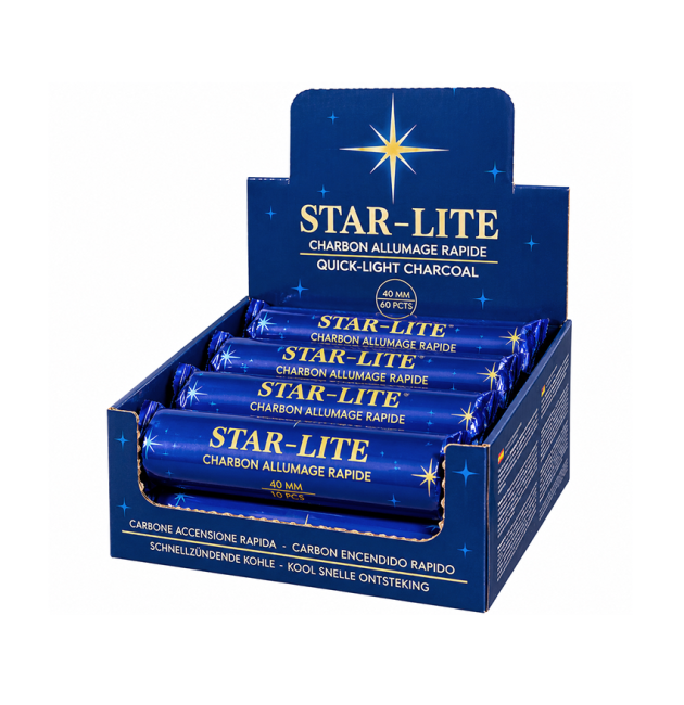 Charbon Star-Lite Qualité Supérieure 40 mm – 80 Pastilles chez Arabesk