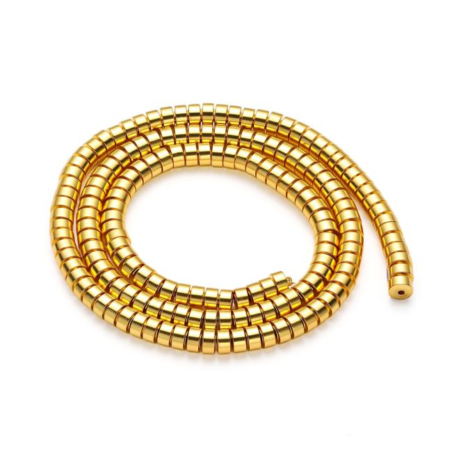 Perles Intercalaires en Hématite Dorée – 3×1 mm chez Arabesk