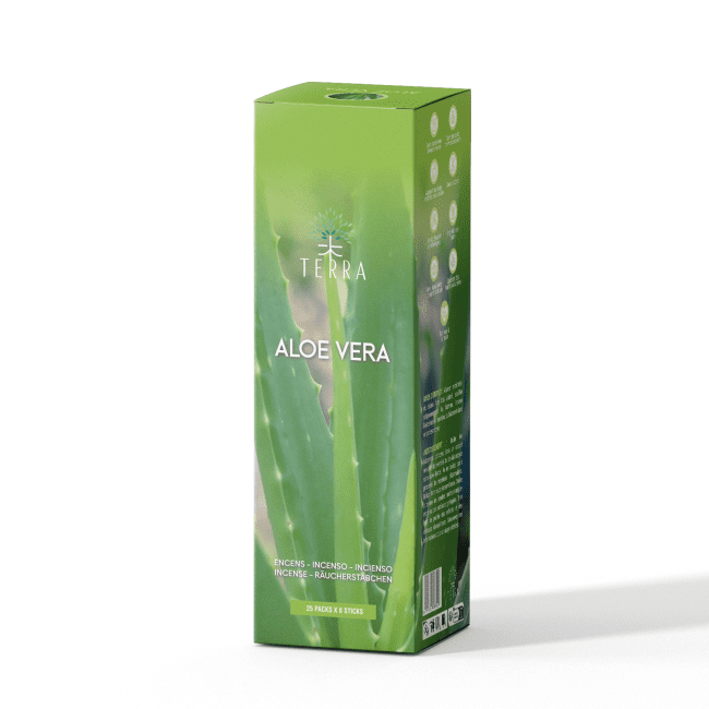 Encens TERRA Aloé Verra 8 Bts sans charbon 12grs chez Arabesk
