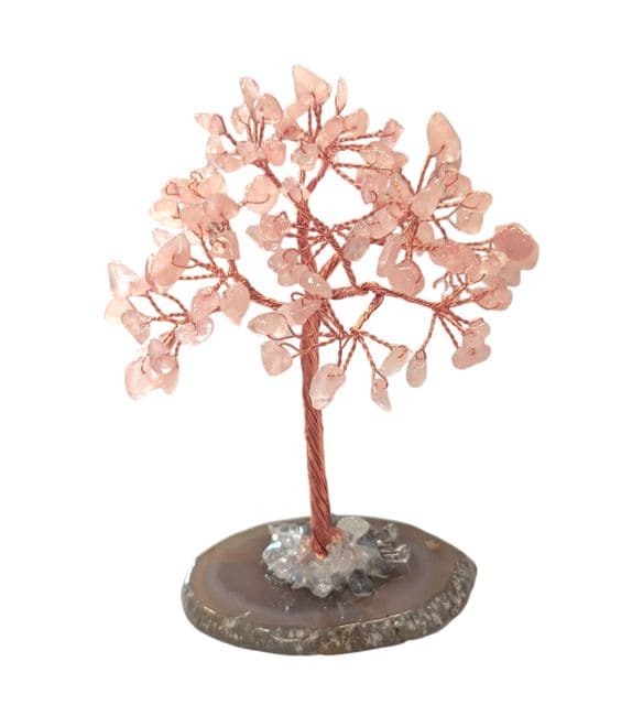 Arbre de Vie Quartz Rose sur Agate 12-13cm chez Arabesk