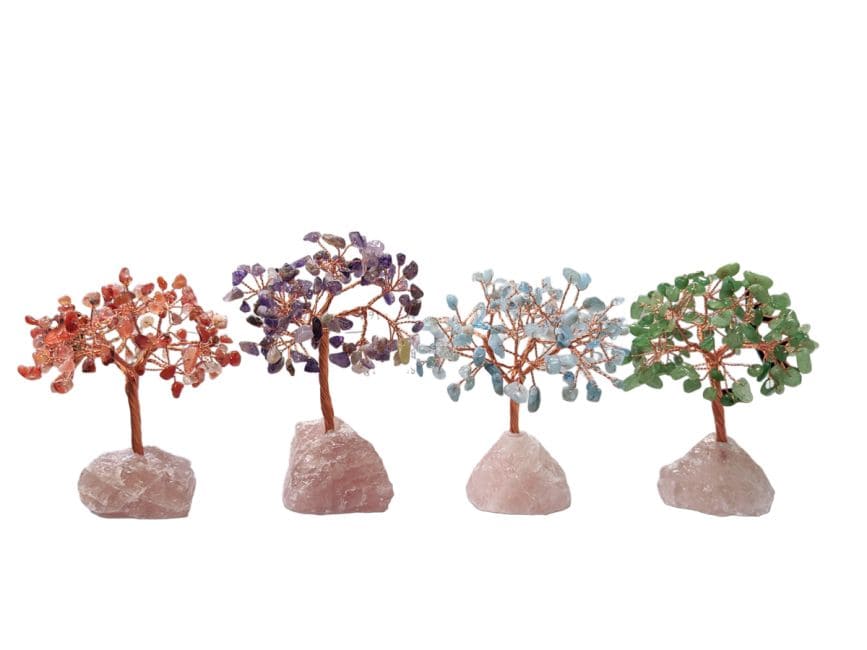 Arbre de Vie Aigue Marine sur Druse Quartz Rose 12-13cm chez Arabesk|cz