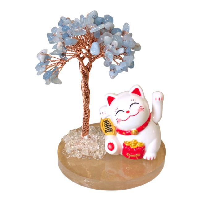 Arbre de Vie en Aigue Marine avec Manekineko chez Arabesk