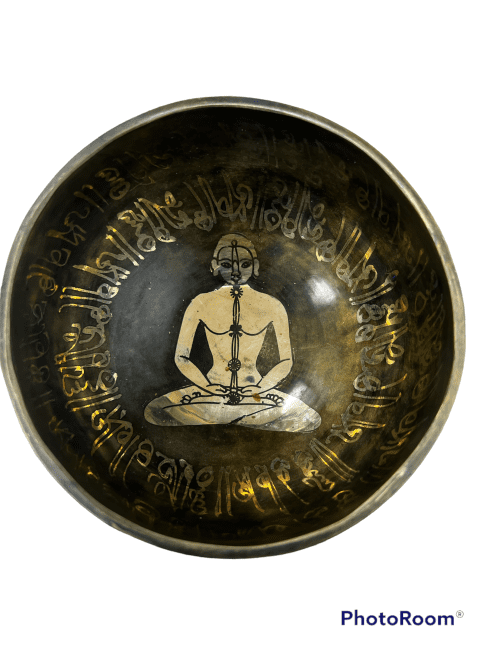 Bol chantant tibétain avec gravures - Chakras- 12cm chez Arabesk