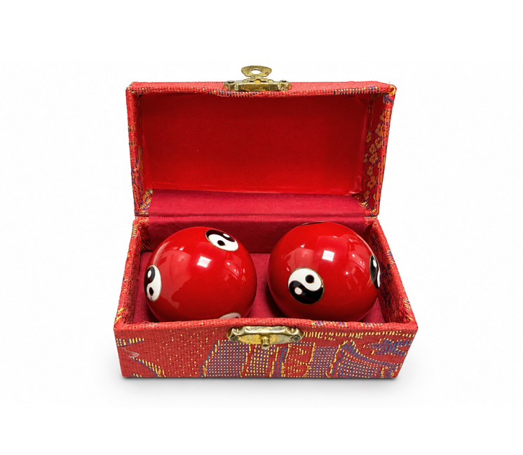 Boules de Massage Chinoises Yin Yang Rouges 4,2 cm chez Arabesk