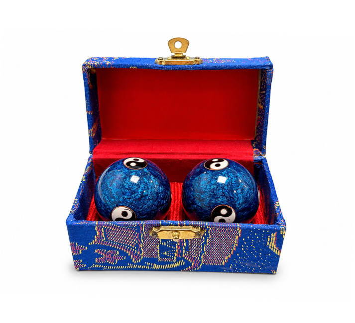 Boules de Massage Chinoises Yin Yang Bleues 4,2 cm chez Arabesk