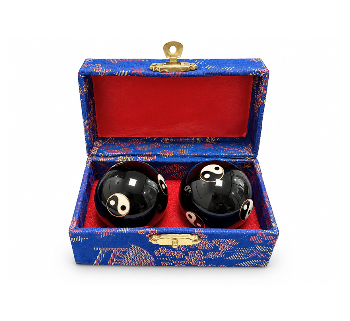 Boules de Massage Chinoises Yin Yang Noires 4,2 cm chez Arabesk