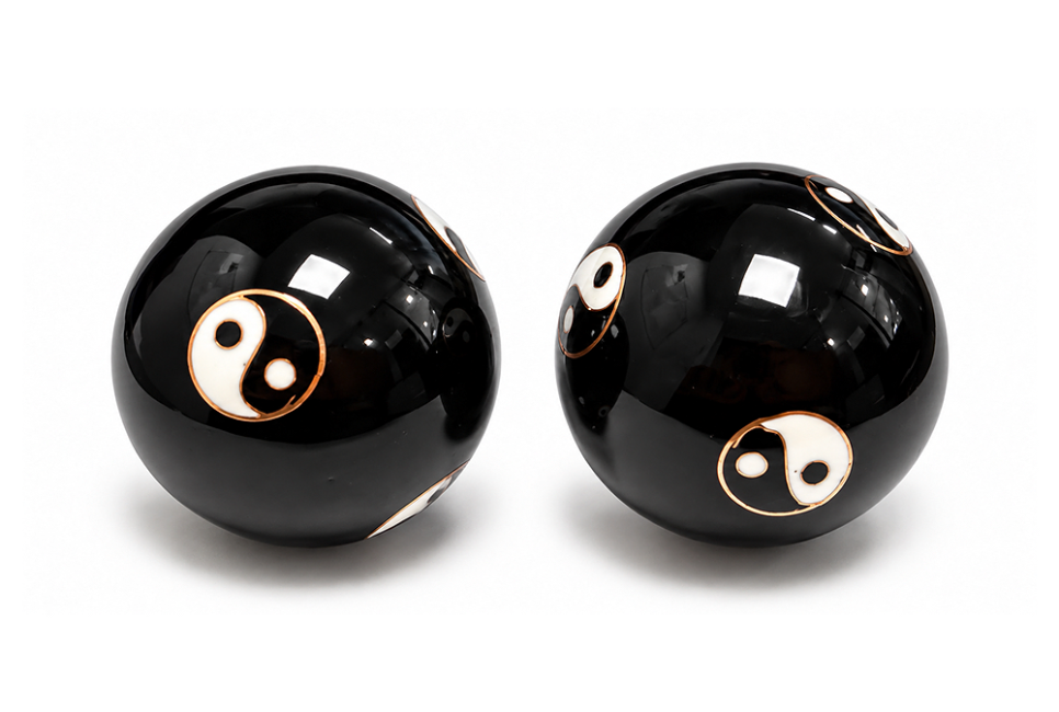 Boules de Massage Chinoises Yin Yang Noires 4,2 cm chez Arabesk|cz