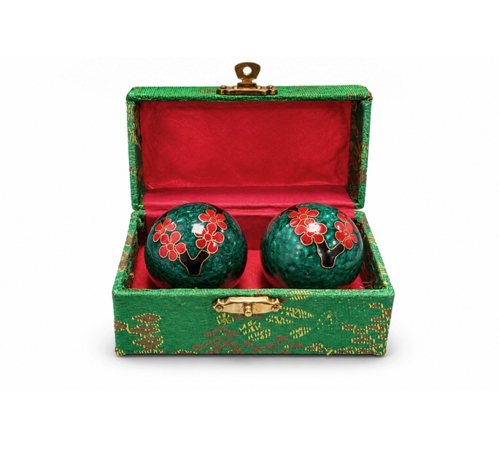 Boules de Massage Chinoises Prunier Vertes 4,2 cm chez Arabesk