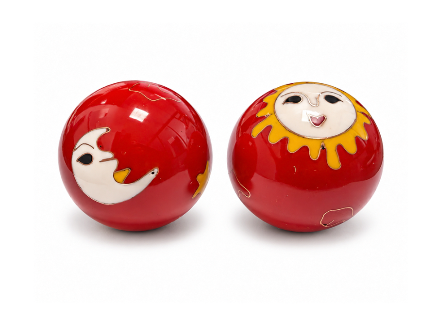 Boules de Massage Chinoises Soleil et Lune Rouges 4,2 cm chez Arabesk|cz