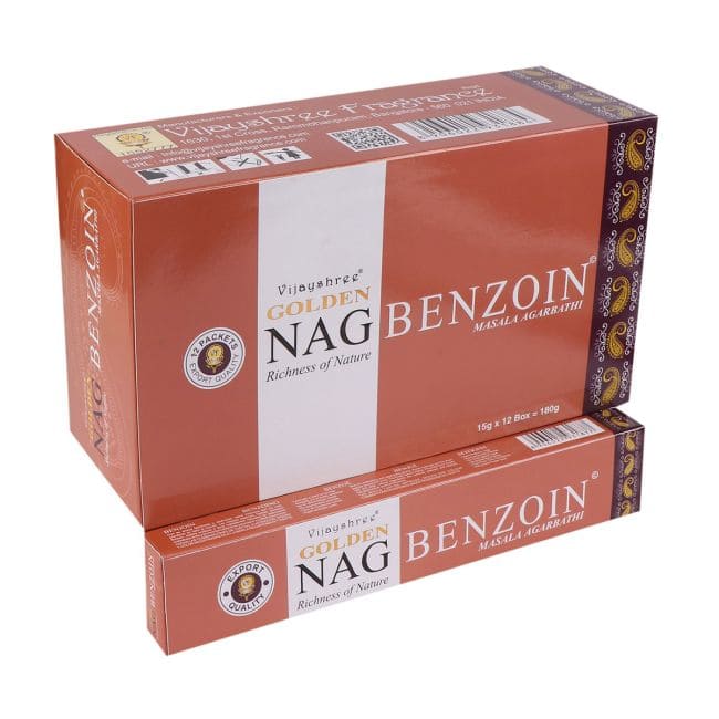 Encens Vijayshree Golden Nag Benjoin 15g chez Arabesk