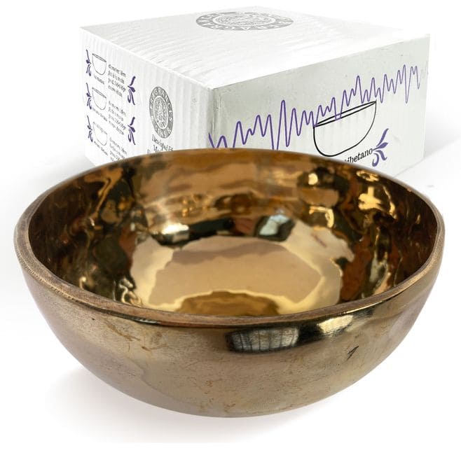 Bol chantant tibétain doré sans maillet 14cm chez Arabesk