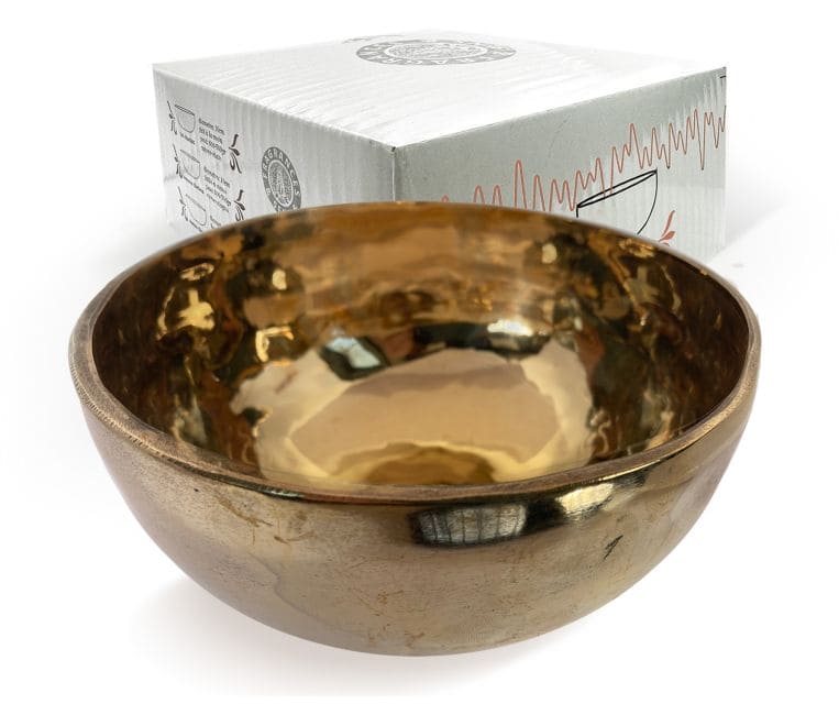 Bol chantant tibétain doré sans maillet 16cm chez Arabesk