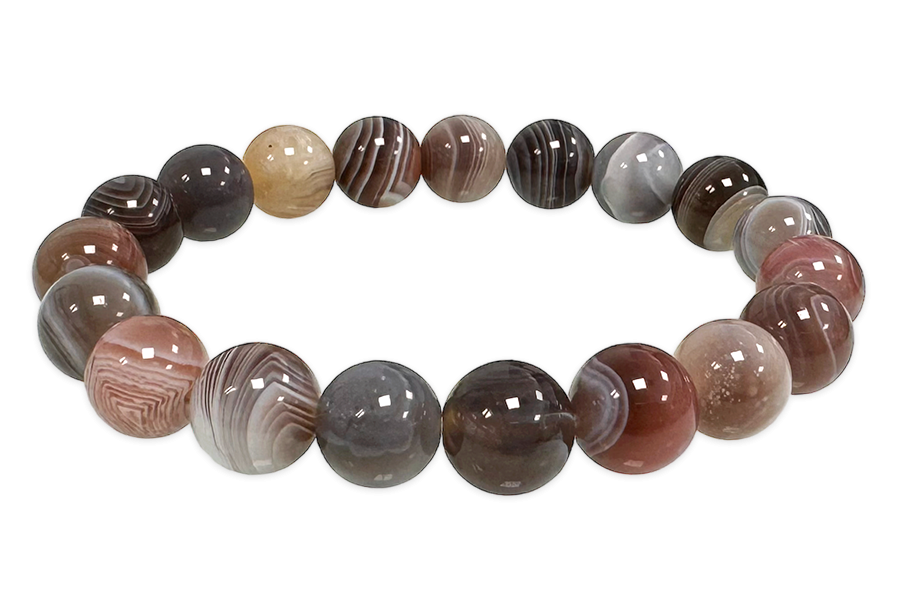 Bracelet Agate Botswana AA perles 10mm chez Arabesk