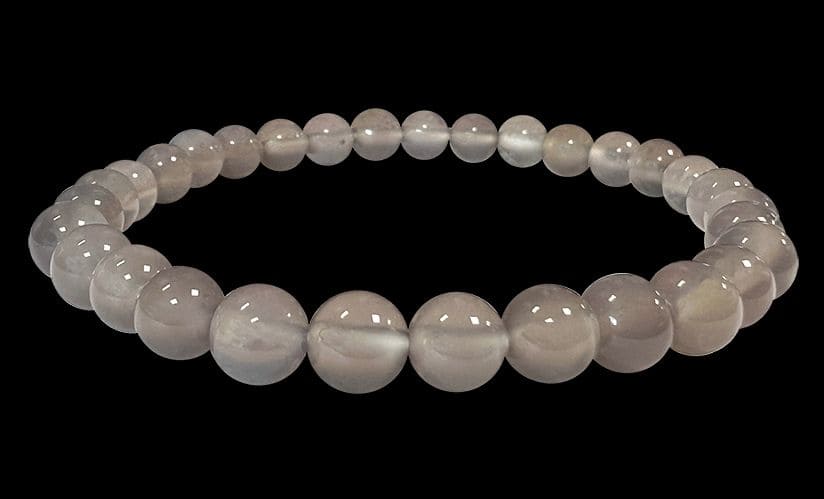 Bracelet Agate Grise A Perles 6 mm chez Arabesk|cz