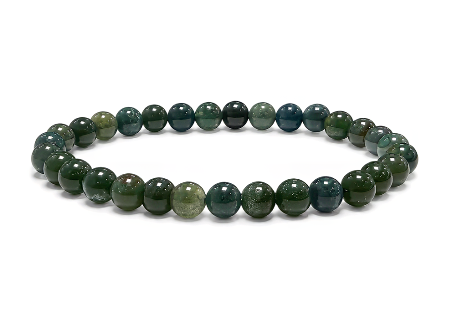 Bracelet Agate Mousse A Perles 6-7 mm chez Arabesk|cz