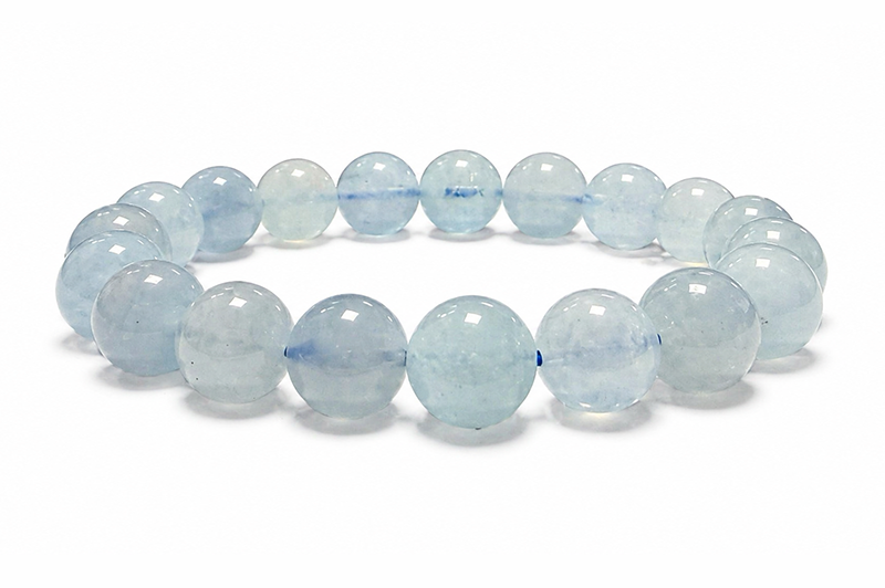 Bracelet Aigue Marine A perles 10mm chez Arabesk