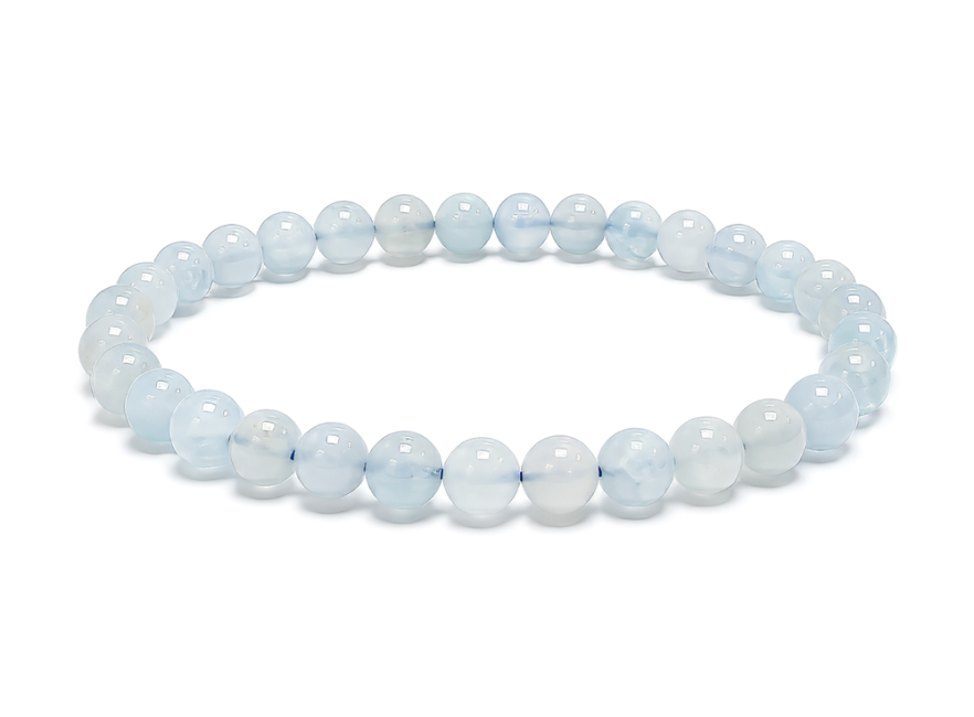 Bracelet Aigue Marine A+ Perles 5–6 mm chez Arabesk