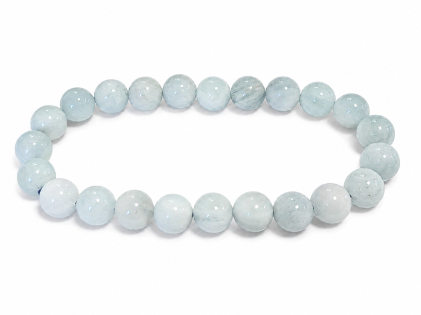 Bracelet en Aigue Marine A Perles 8–9 mm chez Arabesk