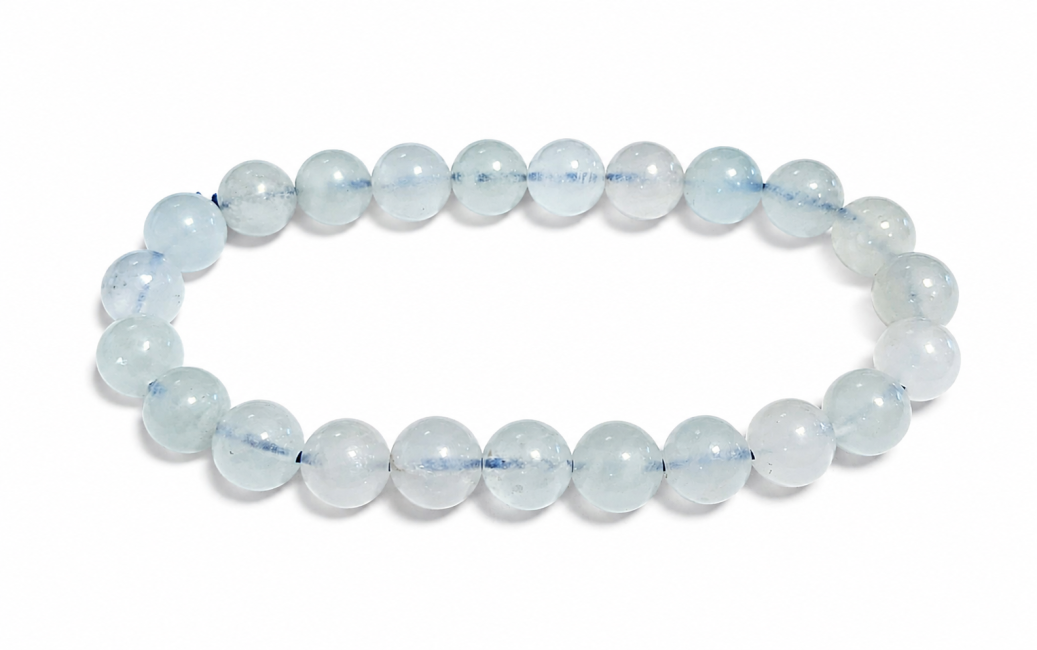 Bracelet en Aigue Marine AA Perles 7.5-8.5 mm chez Arabesk