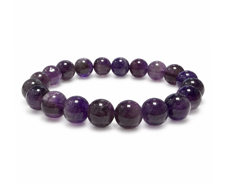 Bracelet Améthyste AB perles 10mm chez Arabesk