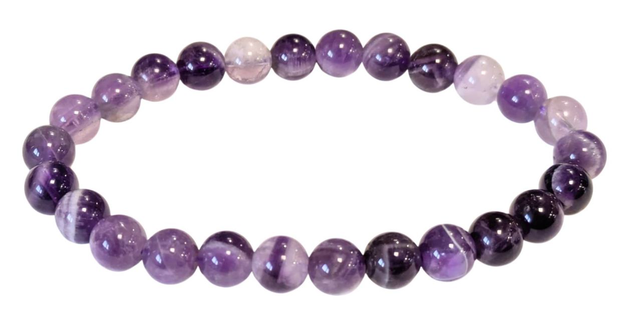 Bracelet Améthyste Rubanée A perles 7.5-8.5mm chez Arabesk