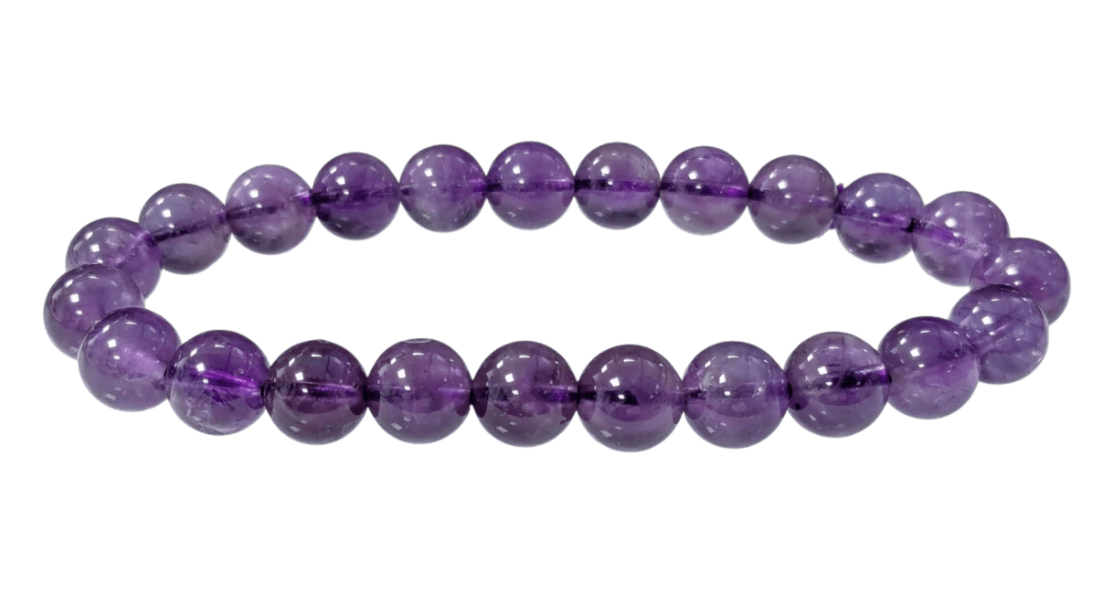 Bracelet Améthyste Uruguay AA perles 8mm chez Arabesk