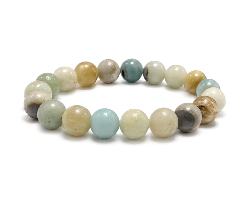 Bracelet Amazonite Multicolore A perles 10mm chez Arabesk