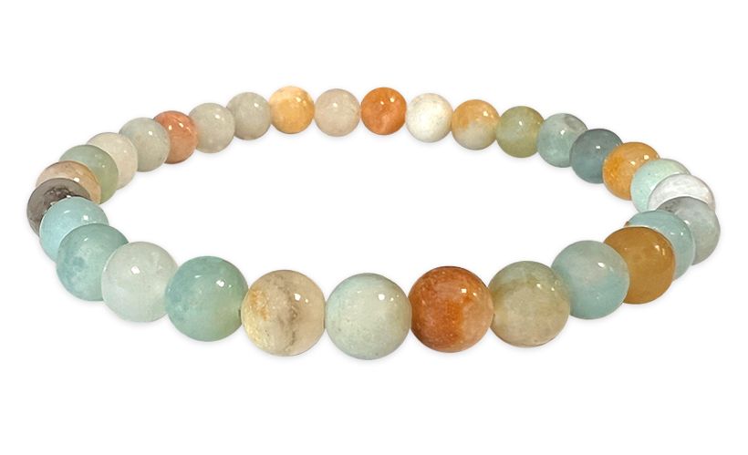 Bracelet Amazonite Multicolore A perles 6mm chez Arabesk|cz