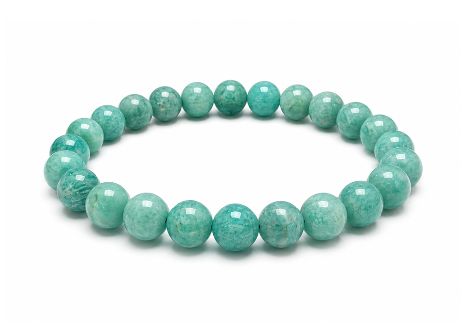 Bracelet Amazonite du Pérou AA Perles 8-9 mm chez Arabesk