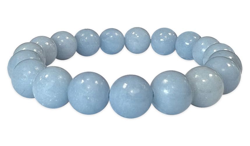 Bracelet Angelite A perles 10mm chez Arabesk