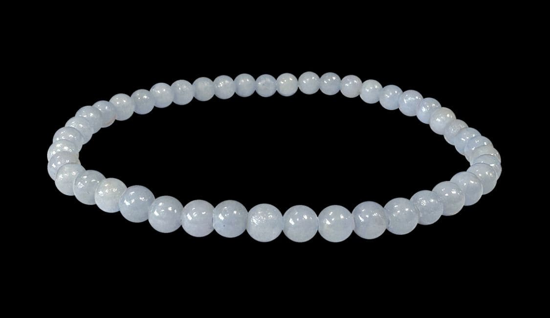 Bracelet Angelite A perles 4mm chez Arabesk|cz