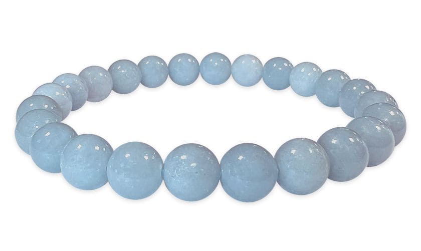 Bracelet Angelite A perles 8mm chez Arabesk