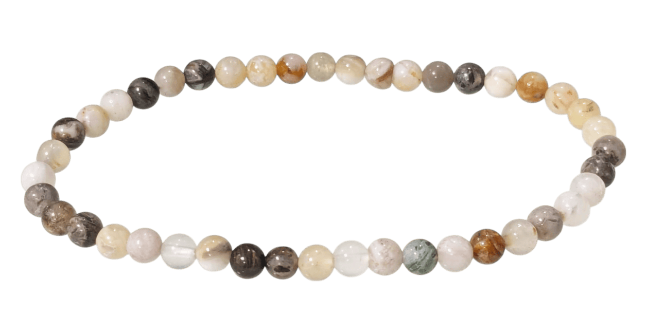Bracelet Agate Plume perles 4mm chez Arabesk