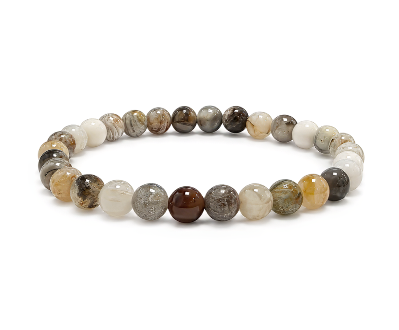 Bracelet Agate Plume AB Perles 6 mm chez Arabesk