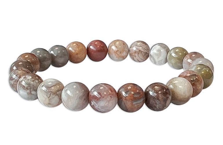 Bracelet Agate Plume AB perles 8mm chez Arabesk