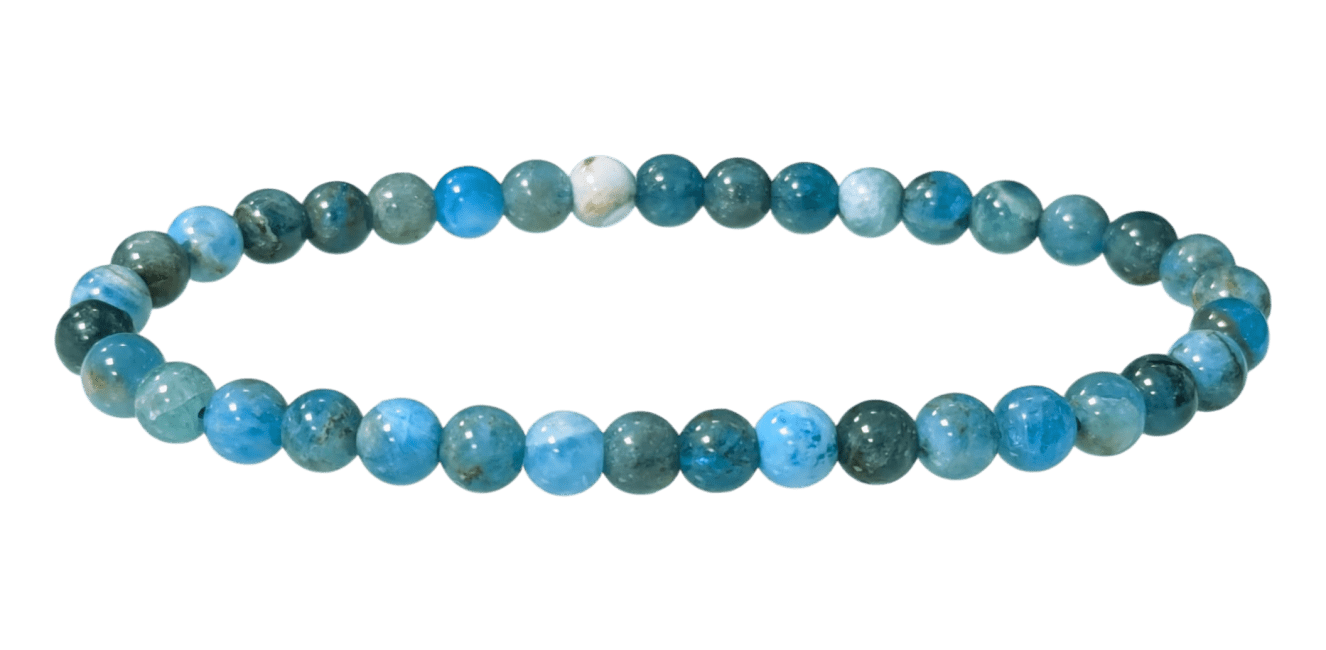 Bracelet Apatite Bleue AB perles 4mm chez Arabesk