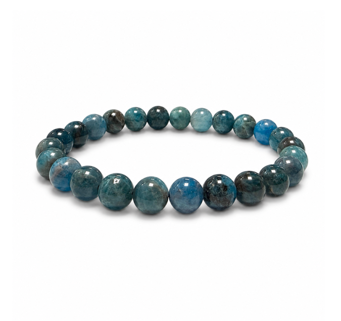 Bracelet Apatite Bleue AB Perles 7.5-8.5mm chez Arabesk