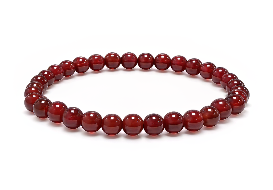 Bracelet Agate Rouge A Perles 6 mm chez Arabesk