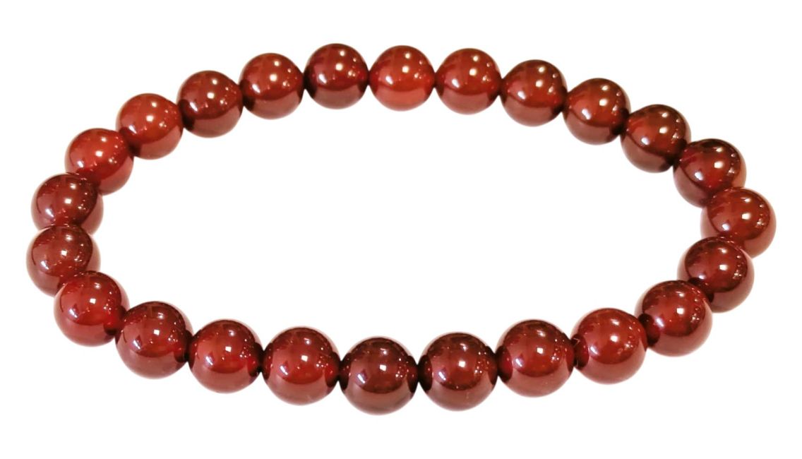 Náramek Červený Achát A kuličky 8mm chez Arabesk