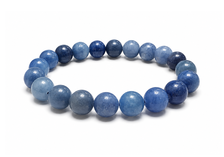 Bracelet Aventurine Bleue A perles 10mm chez Arabesk