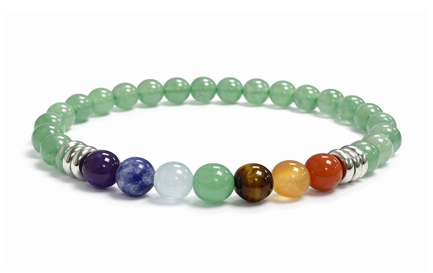 Bracelet Aventurine Verte 7 chakras A perles 6mm chez Arabesk
