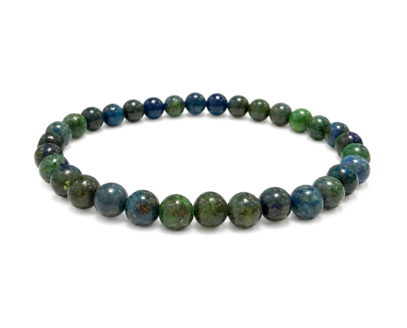 Bracelet Azurite & Malachite Stabilisée A perles 6mm chez Arabesk