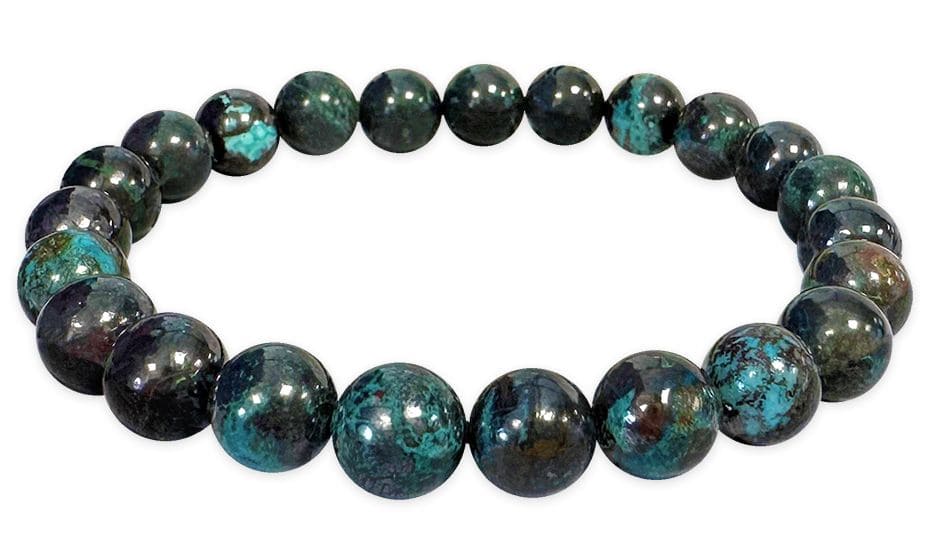 Bracelet Azurite  Chrysocolle A perles 7-8mm chez Arabesk