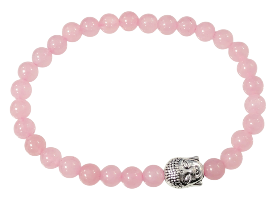 Bracelet Quartz Rose & Bouddha perles 6mm chez Arabesk