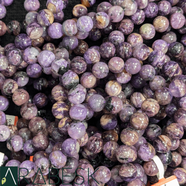 Bracelet Charoïte AA+ perles 8.5-9.5mm chez Arabesk|cz