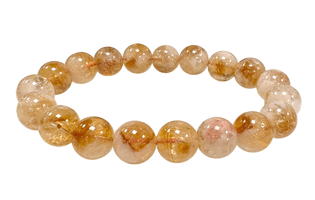 Bracelet Citrine chauffée perles 10mm chez Arabesk